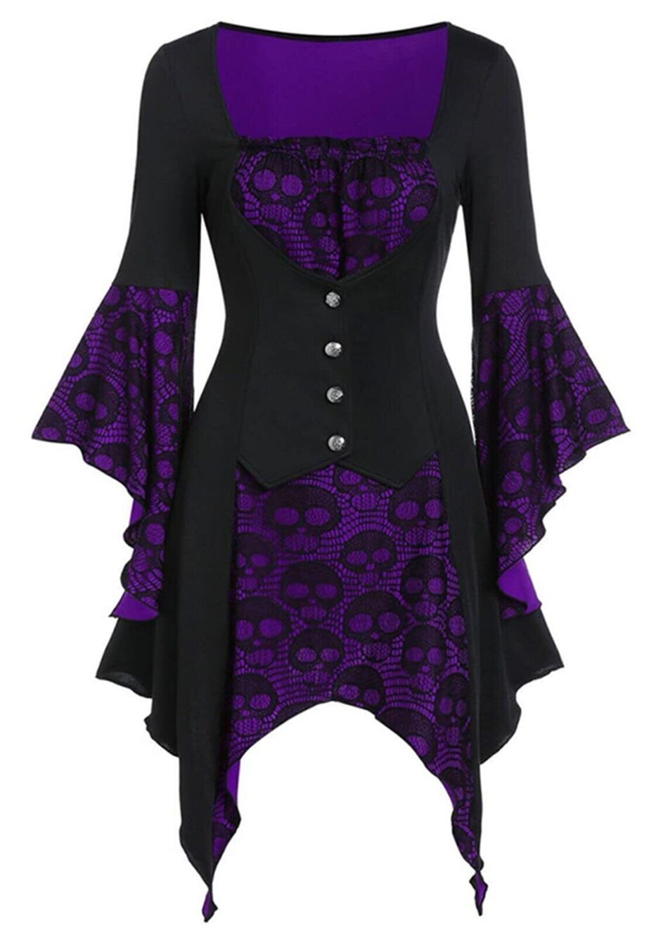 8559 Gothic Plus Size Steampunk Vintage Halloween Party Tea Dress - Long